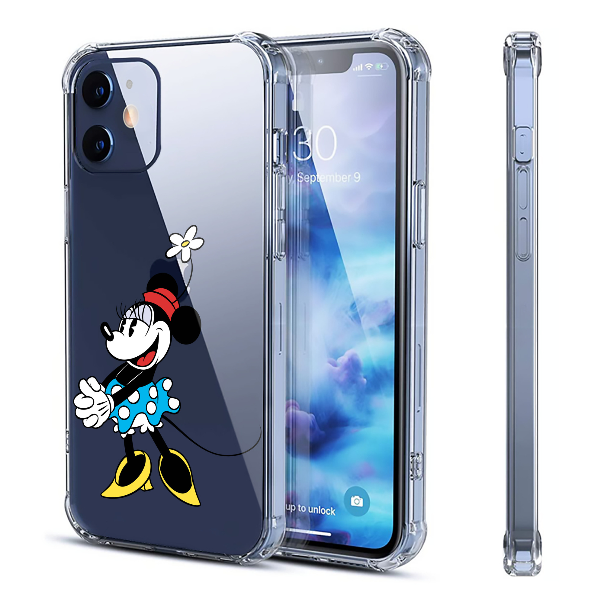 （画像用） ミッキーマウス Mickey Mouse 【iPhone 12シリーズ対応】透明スマホケース（クリアソフトケース）